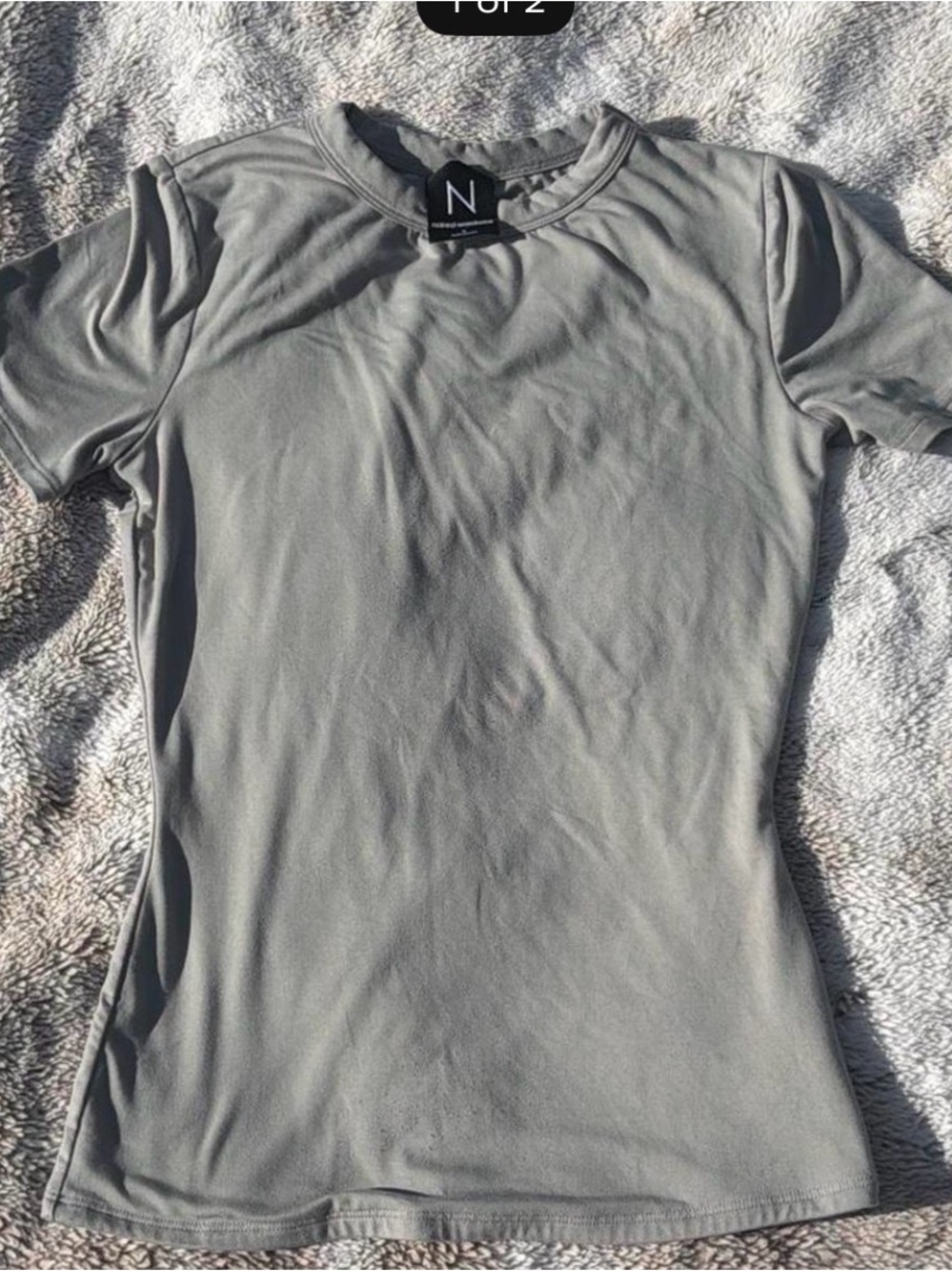 naked wardrobe Grey Short Sleeve Crewneck Tee